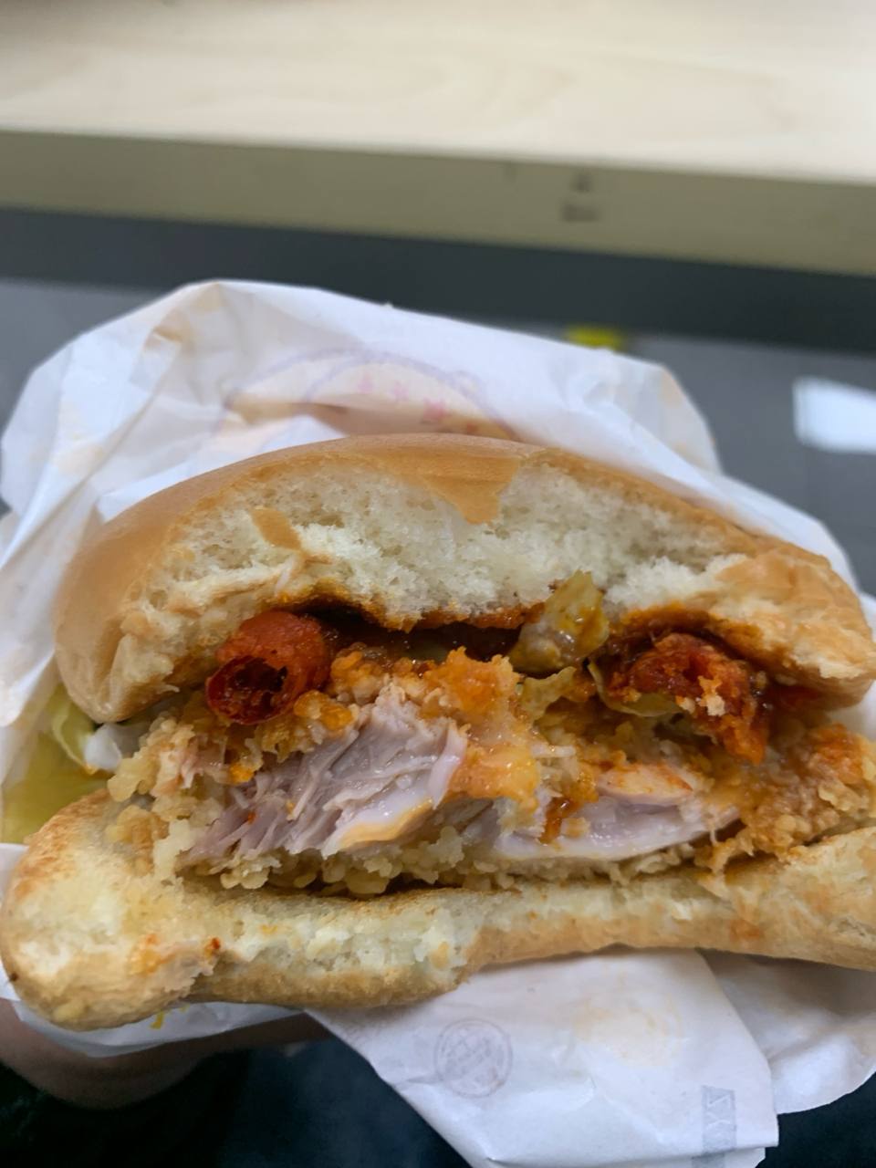 有辣椒的汉堡 好吃