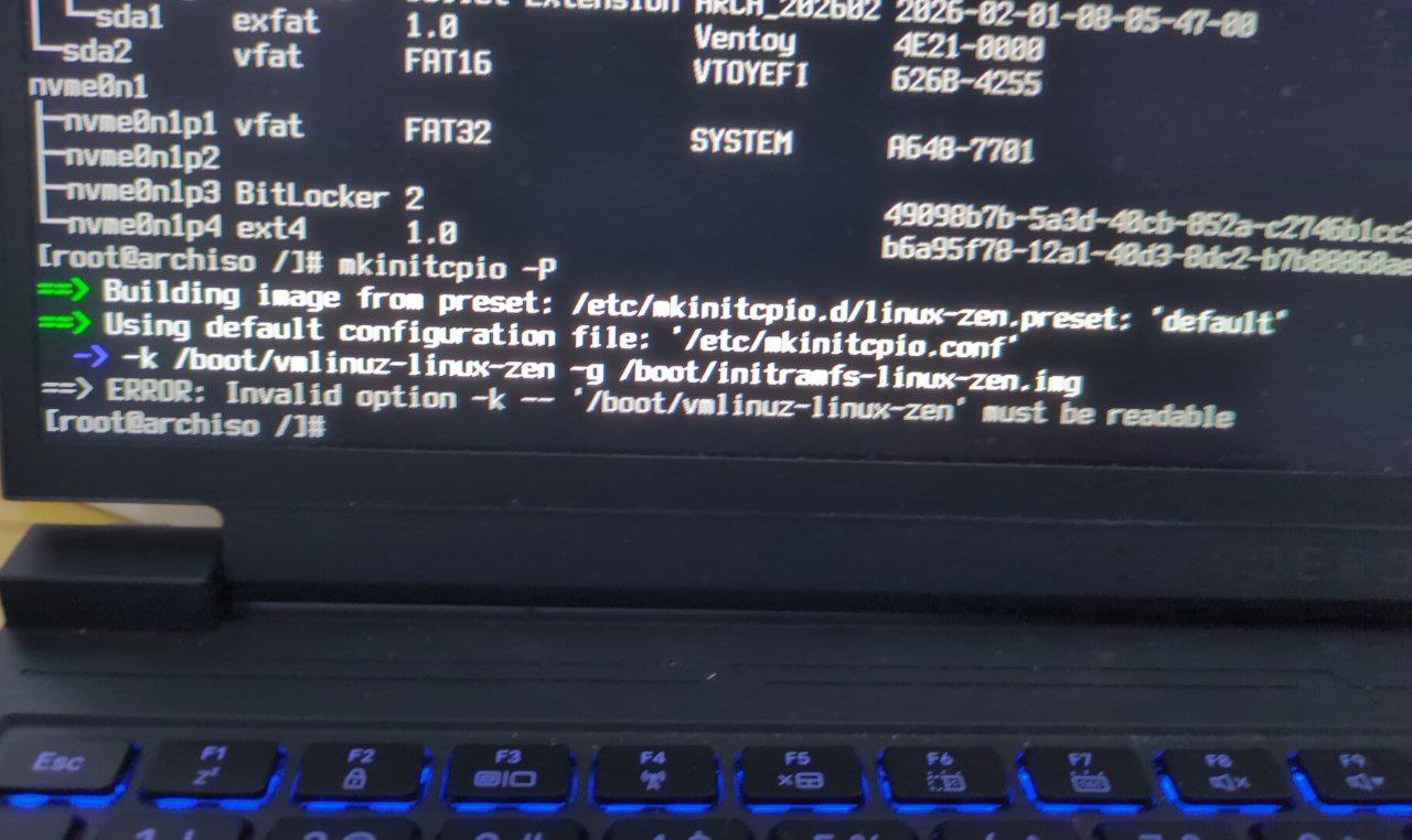 对……对吗？什么叫/boot/vmlinuz-linux-zen不可读？