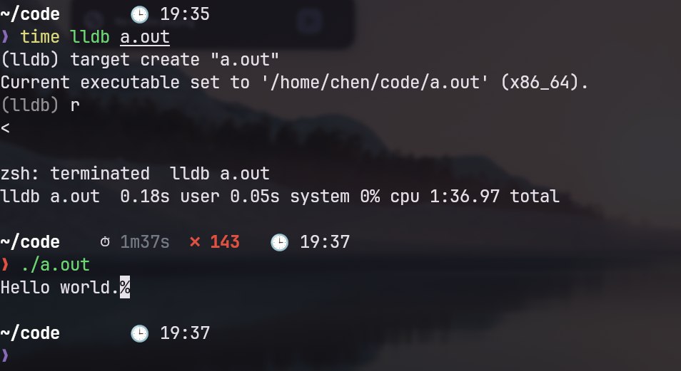 你们有人遇到过lldb的运行速度极慢的情况吗，gdb就正常
