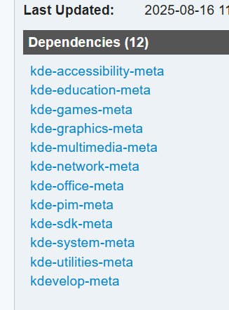 * 我的意思是  kde-applications-meta 我会选里面我要的几个装 meta 而不是装整个全家桶