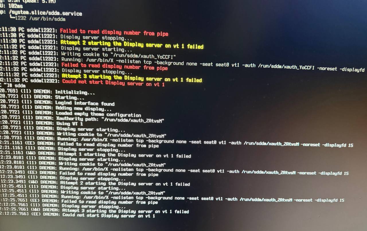 我遇到一个奇怪的问题 如果我开机的时候被vifo隔离的Nvidia的显卡插线了 sddm 启动就会报错 没插线就正常启动